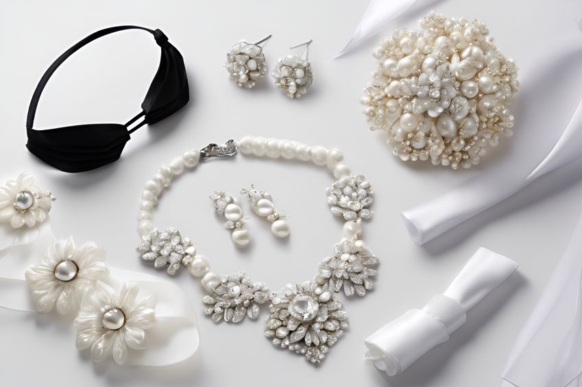Accessories for a white graduation dress