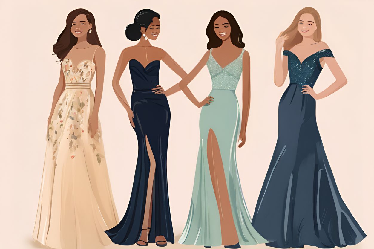 Different body types and suitable prom dress styles